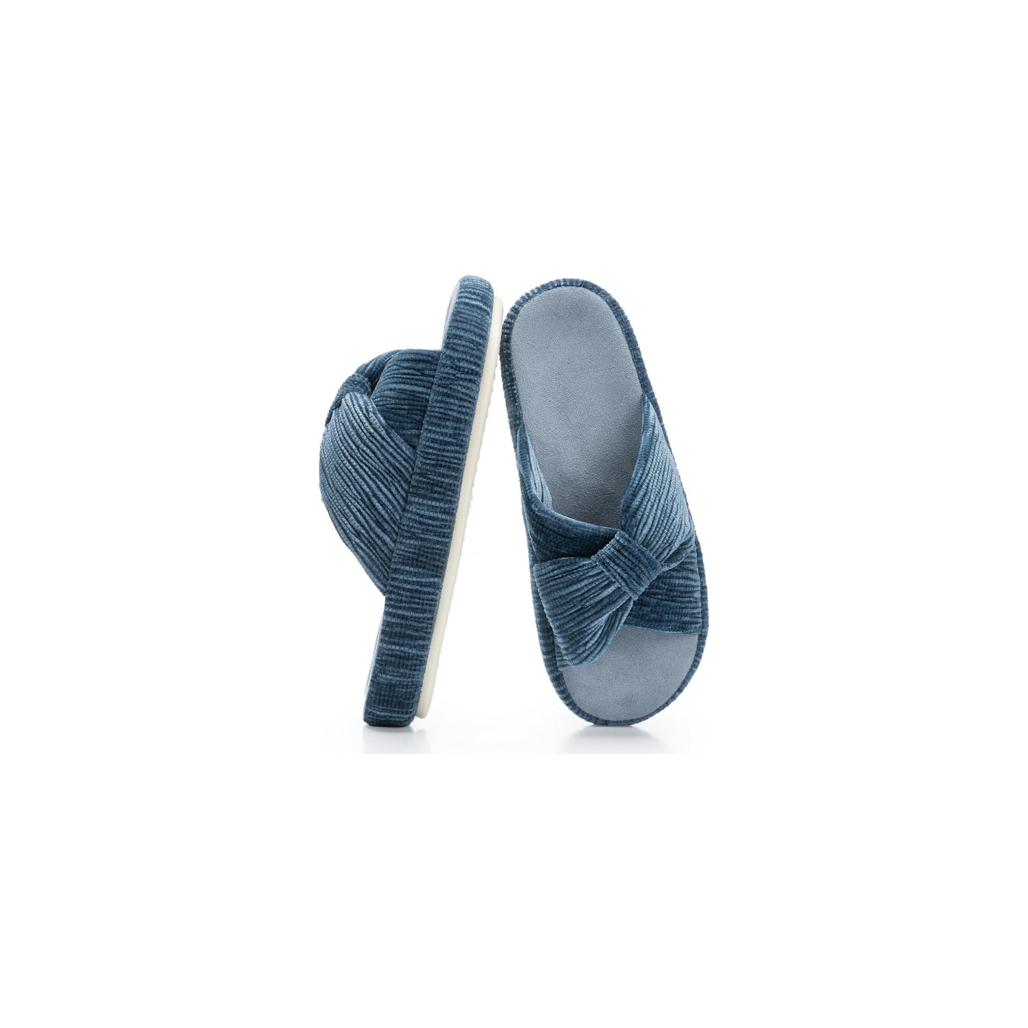 LALA Slippers for Women Memory Foam House Bedroom Corduroy Bow Crossbands Slipper Shoes Comfy Trendy Gift Slippers