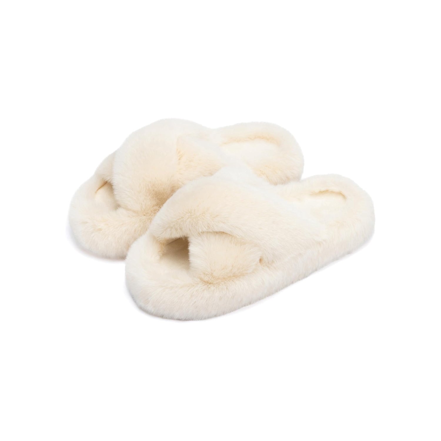 LALA Women's Blue Memory Foam Faux Fur Lined Open Toe Slippers for Women - US 12