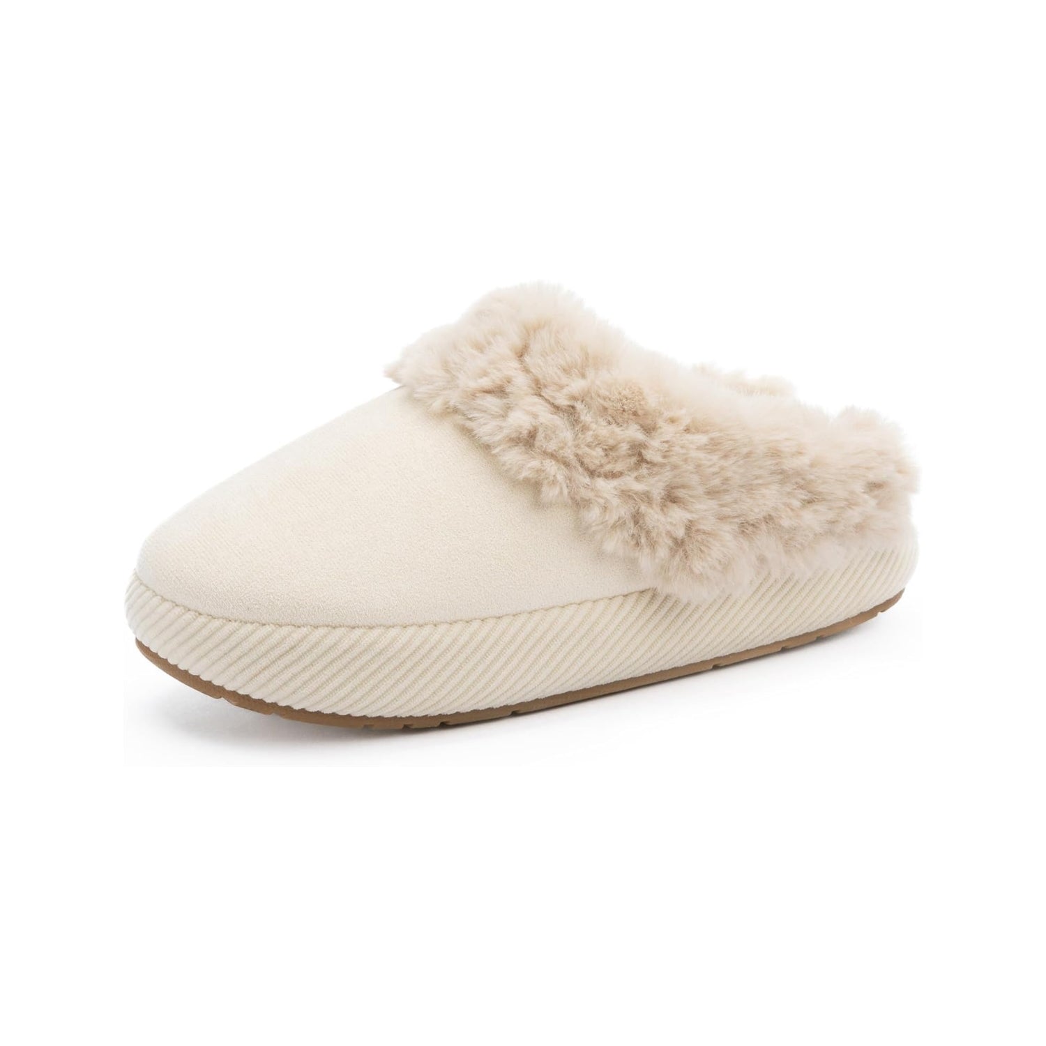 LALA Slippers for Women and Men Memory Foam House Shoes Faux Suede Upper Rubber Sole Faux Fur Lining Warm Comfy Indoor Fuzzy Slippers