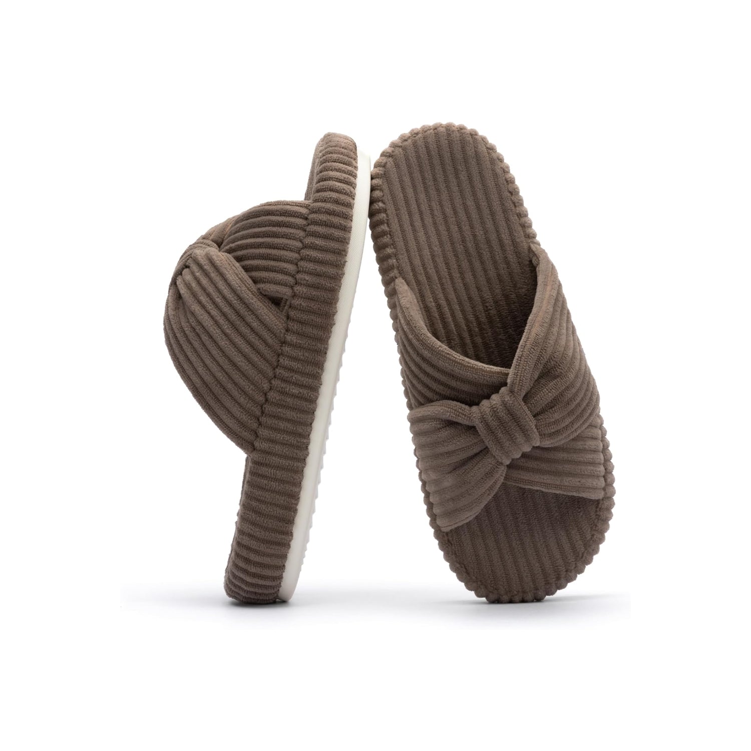 LALA Slippers for Women Memory Foam House Bedroom Corduroy Bow Crossbands Slipper Shoes Comfy Trendy Gift Slippers
